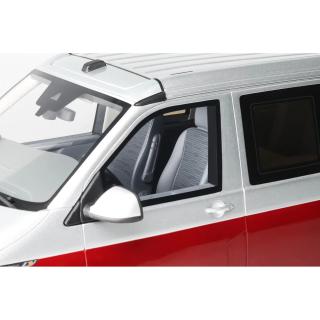VW VOLKSWAGEN T6.1 CALIFORNIA OCEAN FORTANA RED / REFLEX SILVER 2021 \"Otto Pro\" OttO mobile 1:18 Resinemodell (Türen, Motorhaube... nicht zu öffnen!)